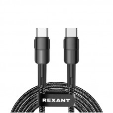 Кабель Type-C – Type-C, 5A, 100Вт, 1м, в черной нейлоновой оплетке REXANT