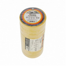 Изолента ПВХ 0,13х15мм, 20м, желтая KRANZ