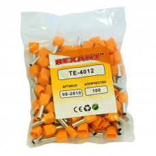 Наконечник штыревой втулочный изолированный F-12 мм 2х4 мм² (НШВи(2) 4.0-12/НГи2 4,0-12) оранжевый REXANT