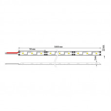 Лента светодиодная 12В, SMD5050, 14,4Вт/м, 60 LED/м, 6500К, 10мм, 5м, IP65 LAMPER
