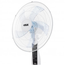 Вентилятор напольный белый/синий 60 Вт, 5 лопастей, подставка круглая, д/у управление