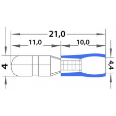 Разъем штекерный изолированный штекер 4 мм 1.5-2.5 мм² (РШи-п 2.5-4/РШИп 2-5-4) синий REXANT