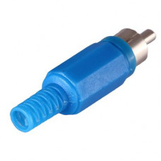 Разъем штекер RCA синий пайка REXANT