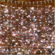 Гирлянда светодиодная Занавес 2х3м 448 LED БЕЛЫЙ прозрачный ПВХ IP65 постоянное свечение 230В нужен блок 303-500-1 NEON-NIGHT