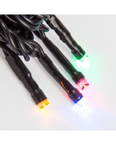 Гирлянда Нить управляемая 20м 200 LED МУЛЬТИКОЛОР (RGYB) черный ПВХ IP65 свечение с динамикой 230В нужен контроллер 217-204 NEON-NIGHT