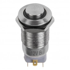 Кнопка антивандальная Ø12 12В(LED) Б/Фикс (4с) OFF-(ON) красная (A-12-C2) REXANT (в упак. 1шт.)