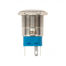 Кнопка антивандальная Ø19 12В(LED) Фикс (5с) OFF-ON/ON-OFF подсв/зеленая REXANT