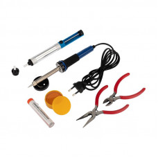 Набор для пайки №13 (паяльник 30Вт, подставка, канифоль, припой, бокорезы, тонкогубцы) REXANT