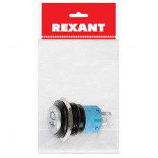 Кнопка  антивандальная Ø19 Фикс 12В (2с) ON-OFF зеленая (Противотуманки)  REXANT