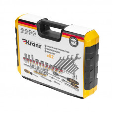 Набор инструментов, 1/2, 1/4, CrV, пластиковый кейс, 82 предмета KRANZ