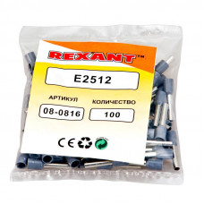 Наконечник штыревой втулочный изолированный F-12 мм 2.5 мм² (НШВи 2.5-12) синий REXANT