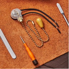 Выключатель для настенного светильника c проводом и деревянным наконечником, золотой, 1 шт. REXANT