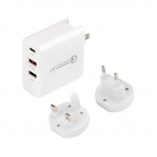 Сетевое зарядное устройство для iPhone/iPad REXANT 2xUSB+USB Type-С, переходник + адаптер, 48W белое