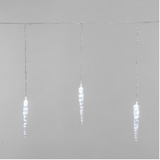 Гирлянда Сосульки 1,5х0,25 м, прозрачный провод, белый цвет свечения NEON-NIGHT