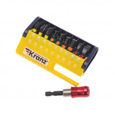 Набор бит с магнитным держателем, пластиковый кейс,  19 шт KRANZ