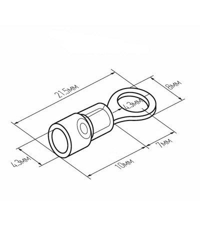 Наконечник кольцевой изолированный термоусаживаемый ø 4.3 мм 0.5-1.5 мм² (НКи-т 1.5-4/НКи-т1,25-4) красный REXANT