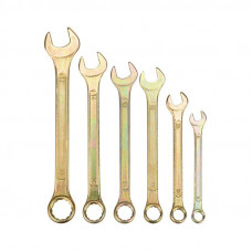 Набор ключей комбинированных (8, 10, 12, 13, 14, 17мм), 6 шт, желтый цинк REXANT