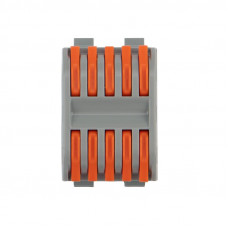 Клемма СМК 222-425D проходная 5-полюсная, с креплением на DIN-рейку (0,08-4 мм²) серая (20 шт./уп.) REXANT