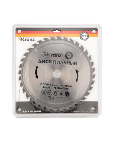 Диск пильный 300 мм х 36 зуб х 32/30 мм KRANZ