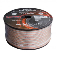 Кабель акустический 2х2,50мм², прозрачный SILICON, 100м REXANT