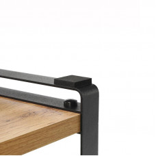 Полка-органайзер для кухни, двухъярусная, дуб Вотан, черная REXANT