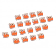 Универсальная компактная клемма СМК 221-413, 3-проводная до 4,0 мм² (20 шт./уп.) REXANT