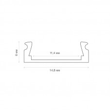 Комплект накладного алюминиевого профиля с рассеивателем, 15х6мм, 2м REXANT