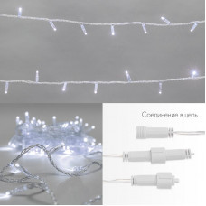 Гирлянда светодиодная Нить 10м 200 LED БЕЛЫЙ прозрачный ПВХ IP65 постоянное свечение 230В соединяется нужен блок 303-500-1 NEON-NIGHT