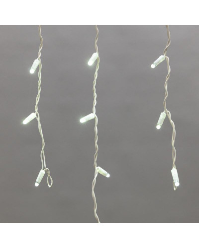 Гирлянда светодиодная Бахрома (Айсикл) 1,8х0,5м 48 LED БЕЛЫЙ белый ПВХ IP65 постоянное свечение 230В блок в комплекте NEON-NIGHT