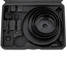 Набор кольцевых пил по дереву, 64-127 мм, 9 предметов KRANZ