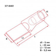 Наконечник штифтовой медный луженый НШМЛ 10-5,5х13 (10мм² - Ø5,5мм) (в упак. 50 шт.) REXANT