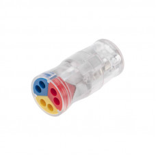 Экспресс-клемма СМК 2273-2x3R проходная разъемная 3 полюса 3х2-проводная 0,5-2,5мм² (50 шт/уп) REXANT