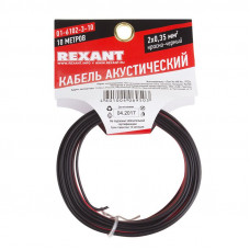 Кабель акустический 2х0,35мм², красно-черный, мини-бухта 10м REXANT