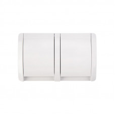 Блок горизонтальный 2 розетки (керамика) INDUSTRIAL IP54 с/з, о/у, белый KRANZ