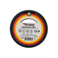 Изолента ПВХ 0,13х19мм, 25м, черная KRANZ