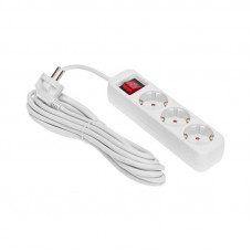 Удлинитель STANDARD 3 гнезда, 5м, 3х1,0мм², с/з, с выключателем, белый REXANT