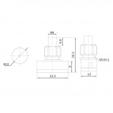 Выключатель-кнопка 250V 1А (2с) ON-OFF белый (PBS-17A2) (для настольной лампы) REXANT