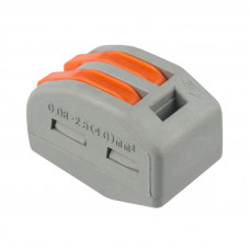 Универсальная клемма СМК 222-412, 2-проводная серая 0,08-2,5/4 мм² (20 шт./уп.) REXANT