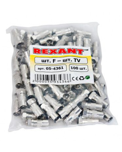 Переходник штекер F – штекер TV REXANT