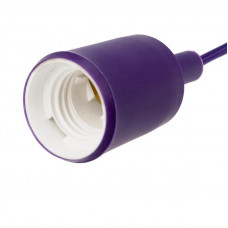 Патрон E27 силиконовый со шнуром 1м фиолетовый REXANT