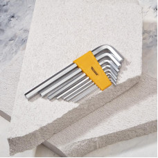 Набор ключей имбусовых HEX KRANZ 2,0-12 мм, CrV, 9 шт., удлиненные