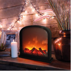 Светодиодный камин Шале с эффектом живого огня 30х13х28 см, батарейки 3хС (не в комплекте) или от USB (в комплекте)