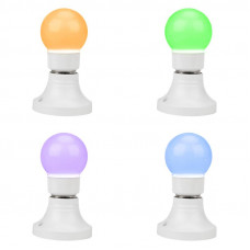 Лампа светодиодная, диаметр 50мм, E27, 9 LED, 3Вт, RGB, матовая колба, 230В NEON-NIGHT