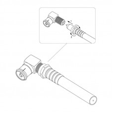 Переходник антенный, (гнездо F - гнездо TV), угловой, 1 шт. REXANT