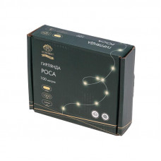 Гирлянда светодиодная Роса с контроллером 100м, 1000LED, ТЕПЛЫЙ БЕЛЫЙ, IP20, 230В, зеленый провод NEON-NIGHT