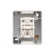 Выключатель двухклавишный INDUSTRIAL IP54 о/у, белый KRANZ