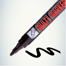 Маркер перманентный Multi Marker 3мм, черный, пулевидный Crown