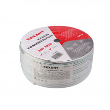 Кабель коаксиальный SAT 703 B, Cu/Al/Cu, 75%, 75Ом, 100м, INDOOR, белый REXANT