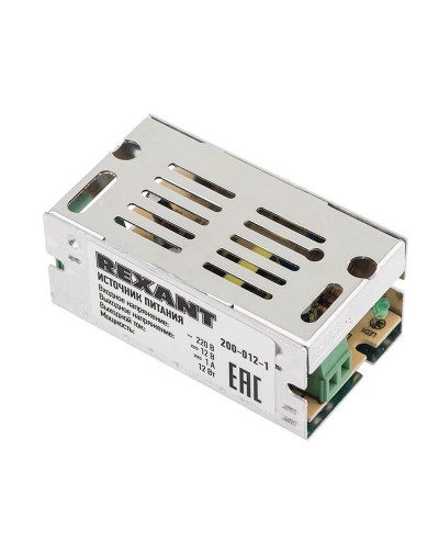 Источник питания 110-250 V AC/12 V DC 1 A 12 W с разъемами под винт, без влагозащиты (IP20)
