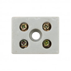 Клемма керамическая винтовая КВ 16 мм² 2 пары контактов с крепежным отверстием (50 шт./уп.) REXANT